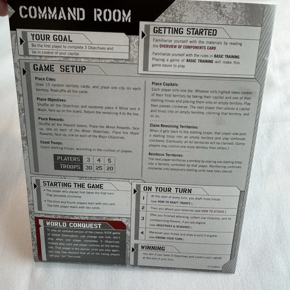 Hasbro Risk 2008 Replacement Reference Cards Inserts Instructions Command Room - Picture 5 of 5